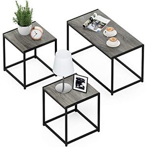 Furinno Camnus Modern Living Room Table Set with One Coffee Table and Two End Tables, French Oak Grey Furinno Camnus Modern Living Room Table Set with One Coffee Table and Two End Tables, French Oak Grey