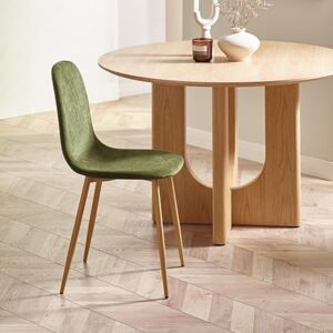 Julian Bowen Lottie Dining Chairs Set of 4 Olive Green Chenille Upholstered Kitchen Chairs with Wood Effect Legs for Dining Room, Modern Industrial Design H87cm x W42cm Julian Bowen Lottie Dining Chairs Set of 4 Olive Green Chenille Upholstered Kitchen Chairs with Wood Effect Legs for Dining Room, Modern Industrial Design H87cm x W42cm