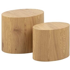 AC Design Furniture Rico Coffee Table Set of 2 in Wild Oak Look, Space-saving Oval Side Tables for the Living Room, Modern Nesting Tables, H: 40 x W: 48 x D: 33 cm and H: 33 x W: 40 x D: 24,5 cm AC Design Furniture Rico Coffee Table Set of 2 in Wild Oak Look, Space-saving Oval Side Tables for the Living Room, Modern Nesting Tables, H: 40 x W: 48 x D: 33 cm and H: 33 x W: 40 x D: 24,5 cm