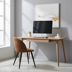 FurnitureR Brown Faux Leather Desk Chair with Padded Seat and Black Metal Legs, Modern Home Office Chair,4pcs FurnitureR Brown Faux Leather Desk Chair with Padded Seat and Black Metal Legs, Modern Home Office Chair,4pcs