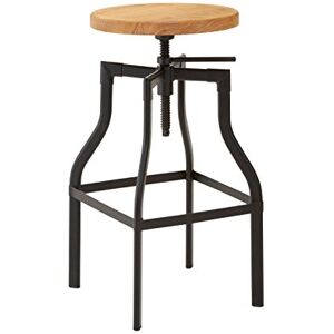 Premier Housewares New Foundry Bar Stool, Metal Ash/Black Premier Housewares New Foundry Bar Stool, Metal Ash/Black