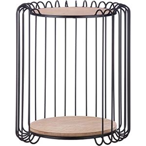 Casablanca modernes Design Casablanca Round Side Table, Small Metal Coffee Table with 2 Wooden Tops, Storage Shelf, Diameter 39/44 cm, Height 51.5 cm Casablanca modernes Design Casablanca Round Side Table, Small Metal Coffee Table with 2 Wooden Tops, Storage Shelf, Diameter 39/44 cm, Height 51.5 cm