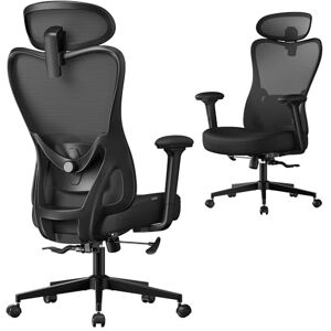 SONGMICS Ergonomic Office Chair, Computer Desk Chair, Adjustable Lumbar Support and Headrest, 150 kg Weight Capacity, Height Adjustable, Ink Black OBN066BH02 SONGMICS Ergonomic Office Chair, Computer Desk Chair, Adjustable Lumbar Support and Headrest, 150 kg Weight Capacity, Height Adjustable, Ink Black OBN066BH02
