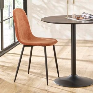 Julian Bowen Lottie Dining Chairs Set of 4 Orange Chenille Upholstered Kitchen Chairs with Black Metal Legs for Dining Room, Modern Industrial Design H87cm x W42cm Julian Bowen Lottie Dining Chairs Set of 4 Orange Chenille Upholstered Kitchen Chairs with Black Metal Legs for Dining Room, Modern Industrial Design H87cm x W42cm