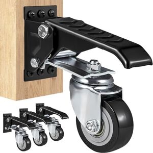 VEVOR Workbench Caster Wheels, 660 lbs Load Capacity, Set of 4, 2.5" Heavy Duty Retractable Casters, Side Mounted Adjustable Stepdown Wheels with 360° Swivel for Workbenches, Tables, and Equipment VEVOR Workbench Caster Wheels, 660 lbs Load Capacity, Set of 4, 2.5" Heavy Duty Retractable Casters, Side Mounted Adjustable Stepdown Wheels with 360° Swivel for Workbenches, Tables, and Equipment