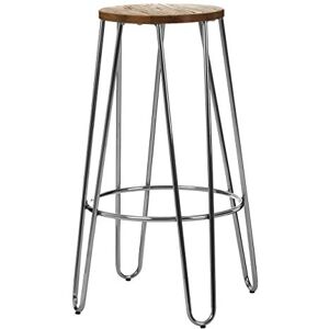 Premier Housewares Bar Stool, Counter Height Stools, Metal & Wood, w40.5 x d40.5 x h75cm silver Premier Housewares Bar Stool, Counter Height Stools, Metal & Wood, w40.5 x d40.5 x h75cm silver