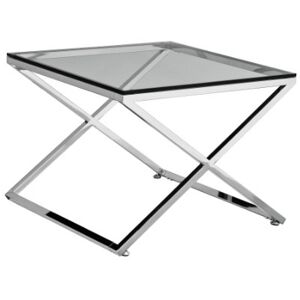 Premier Housewares End Table with Stainless Steel Frame and Clear Tempered Glass, 49 x 65 x 65 cm Premier Housewares End Table with Stainless Steel Frame and Clear Tempered Glass, 49 x 65 x 65 cm
