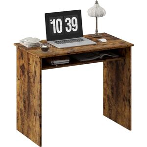 HOMCOM Modern Computer Desk, Home Office Table, Small Writing Desk with Storage Shelf, 90 x 50cm, Rustic Brown HOMCOM Modern Computer Desk, Home Office Table, Small Writing Desk with Storage Shelf, 90 x 50cm, Rustic Brown