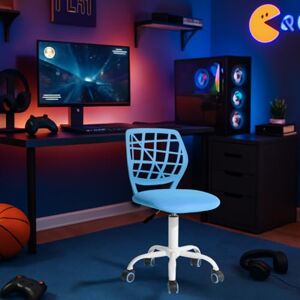 FurnitureR Ergonomic Computer Gaming Chair Home Entertainment Video and Computer Game,E-Sports Leisure Time Play for Teen Boy Girl,Height Adjustable with Lumbar Support,360 Swivel Caster,Blue I FurnitureR Ergonomic Computer Gaming Chair Home Entertainment Video and Computer Game,E-Sports Leisure Time Play for Teen Boy Girl,Height Adjustable with Lumbar Support,360 Swivel Caster,Blue I