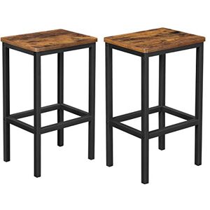 VASAGLE Bar Stools Set of 2, Breakfast Stool Chairs, for Kitchen, Dining Room, Living Room, Industrial Style, Rustic Brown and Black LBC65X, 40 x 30 x 65 cm VASAGLE Bar Stools Set of 2, Breakfast Stool Chairs, for Kitchen, Dining Room, Living Room, Industrial Style, Rustic Brown and Black LBC65X, 40 x 30 x 65 cm