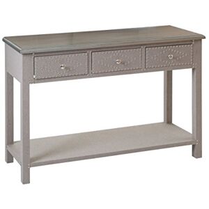 Premier Housewares Manhattan Stone Linen 3-Drawer Console Table, Wood, Natural Premier Housewares Manhattan Stone Linen 3-Drawer Console Table, Wood, Natural