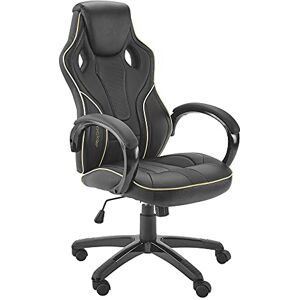 X-Rocker Maverick Gaming Racing Desk Chair, Adjustable Computer Office Chair with Mid-Back Support, PU Leather Height Adjustable Swivel Base with Natural Lumbar Support Curve BLACK/GOLD X-Rocker Maverick Gaming Racing Desk Chair, Adjustable Computer Office Chair with Mid-Back Support, PU Leather Height Adjustable Swivel Base with Natural Lumbar Support Curve BLACK/GOLD