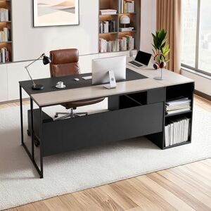 VEVOR L-Shaped Executive Desk, Large Modern Office Table with Drawers & Storage Cabinet, Heavy Duty Wooden Executive Table with CPU Stand, 158.7 KG Load Capacity, Easy Assembly, for Work Study Writing VEVOR L-Shaped Executive Desk, Large Modern Office Table with Drawers & Storage Cabinet, Heavy Duty Wooden Executive Table with CPU Stand, 158.7 KG Load Capacity, Easy Assembly, for Work Study Writing