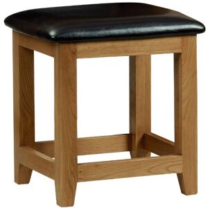 Julian Bowen Marlborough Dressing Stool Oak/Dark Brown Stools Julian Bowen Marlborough Dressing Stool Oak/Dark Brown Stools
