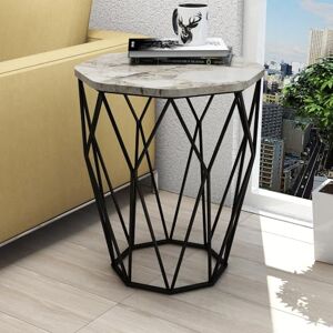 Hanah Home Modern Side Table with Metal Legs, Anthracite & White, 46 x 57 x 46 cm, 100% Melamine Coated Particle Board, 18 mm Thick, Stylish & Functional Design Hanah Home Modern Side Table with Metal Legs, Anthracite & White, 46 x 57 x 46 cm, 100% Melamine Coated Particle Board, 18 mm Thick, Stylish & Functional Design