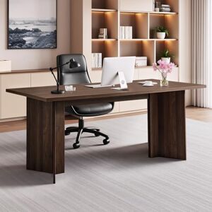 VEVOR 63 in Executive Desk, Large Modern Rectangle Office Table, Heavy Duty Wooden Executive Table with Cable Connection Hole, 113 KG Load Capacity, Easy Assembly, for Work Study Writing, Walnut VEVOR 63 in Executive Desk, Large Modern Rectangle Office Table, Heavy Duty Wooden Executive Table with Cable Connection Hole, 113 KG Load Capacity, Easy Assembly, for Work Study Writing, Walnut