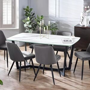 Julian Bowen Olympus Dining Table, White Marble Effect Julian Bowen Olympus Dining Table, White Marble Effect