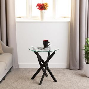 Seconique Sheldon Side Table In Clear Glass/Black Seconique Sheldon Side Table In Clear Glass/Black