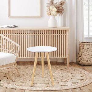 ASelected Round Side Table, 40 x 53cm Small End Table with 3 Wooden Legs, Modern Style Wooden Bedside Table for Living Room, Small Spaces, Bedroom ASelected Round Side Table, 40 x 53cm Small End Table with 3 Wooden Legs, Modern Style Wooden Bedside Table for Living Room, Small Spaces, Bedroom