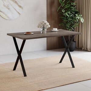 Vida Designs 4 Seater Dining Table With X Shaped Black Metal Legs, Industrial Style Rectangle Kitchen/Dining Room Furniture (Walnut) Vida Designs 4 Seater Dining Table With X Shaped Black Metal Legs, Industrial Style Rectangle Kitchen/Dining Room Furniture (Walnut)