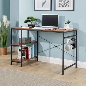 Home Source Stanton Computer Desk PC Laptop Table Home Office Study Gaming, Dark Oak Home Source Stanton Computer Desk PC Laptop Table Home Office Study Gaming, Dark Oak