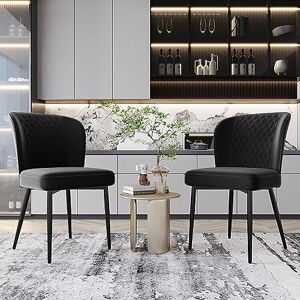 Merax Dining Chairs Set of 2, Modern Upholstered Seat for Kitchen, Luxurious Design with Backrest, Scratch-resistant Floor Protectors, Ergonomically Rounded Corners and Edges, Velvet, Black Merax Dining Chairs Set of 2, Modern Upholstered Seat for Kitchen, Luxurious Design with Backrest, Scratch-resistant Floor Protectors, Ergonomically Rounded Corners and Edges, Velvet, Black