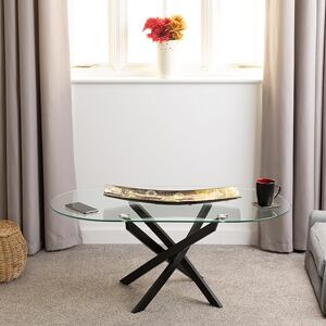 Seconique Sheldon Oval Coffee Table In Clear Glass/Black Seconique Sheldon Oval Coffee Table In Clear Glass/Black
