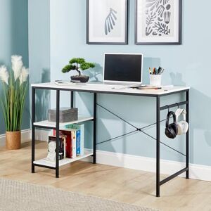 Home Source Stanton Computer Desk PC Laptop Table Home Office Study Gaming, White Home Source Stanton Computer Desk PC Laptop Table Home Office Study Gaming, White