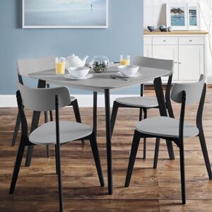 Julian Bowen Casa Square Dining Table Grey/Black, One Size Julian Bowen Casa Square Dining Table Grey/Black, One Size