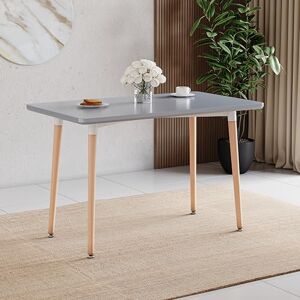 Vida Designs Batley Square Dining Table With Solid Beech Wood Legs, Modern Dining Room (Grey, 4 Seater) Vida Designs Batley Square Dining Table With Solid Beech Wood Legs, Modern Dining Room (Grey, 4 Seater)