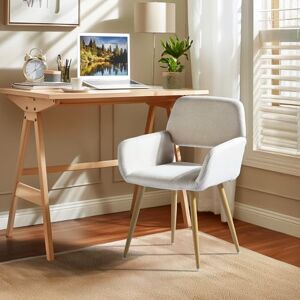 FurnitureR 2PCS Ergonomic Home Office Chair Upholstery for Workspaces Study Desk Chair No Wheels Computer Chair with Wooden Metal Legs, Beige FurnitureR 2PCS Ergonomic Home Office Chair Upholstery for Workspaces Study Desk Chair No Wheels Computer Chair with Wooden Metal Legs, Beige