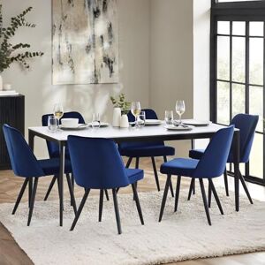 Julian Bowen Miami Rectangular Stone Top Dining Table-White Marble, 76 x 120 x 80 Julian Bowen Miami Rectangular Stone Top Dining Table-White Marble, 76 x 120 x 80