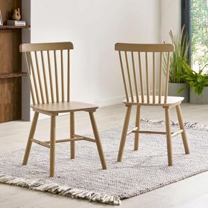 Julian Bowen Sakura Dining Chair Set of 2, Scandi Wood Kitchen Chair with Curved Back, Kitchen Seat with Wooden Spindle Backrest & Arms for Dining Room H 89.5 x W 46cm Julian Bowen Sakura Dining Chair Set of 2, Scandi Wood Kitchen Chair with Curved Back, Kitchen Seat with Wooden Spindle Backrest & Arms for Dining Room H 89.5 x W 46cm