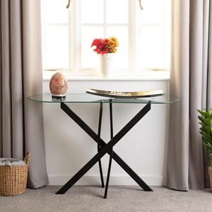 Seconique Sheldon Console Table In Clear Glass/Black Seconique Sheldon Console Table In Clear Glass/Black