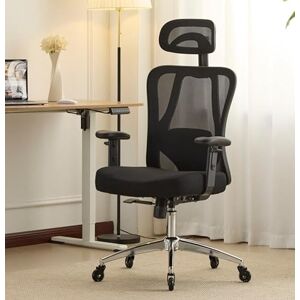 Home Source Lumo Ergonomic Office Chair – Adjustable Mesh Desk Chair with Headrest, Lumbar Support & Armrests, Breathable Back, Foam-Filled Seat, Steel Base & Smooth Wheels – Home & Office Comfort Home Source Lumo Ergonomic Office Chair – Adjustable Mesh Desk Chair with Headrest, Lumbar Support & Armrests, Breathable Back, Foam-Filled Seat, Steel Base & Smooth Wheels – Home & Office Comfort