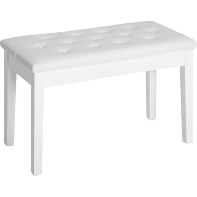 HOMCOM - Faux Leather Piano Stool - White HOMCOM - Faux Leather Piano Stool - White