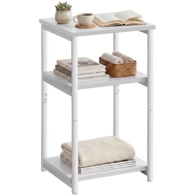VASAGLE - 3-Tier End Table - White - Steel Frame - End Table VASAGLE - 3-Tier End Table - White - Steel Frame - End Table