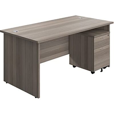 Unbranded 1600X800 Grey Oak 2-Drawer Pedestal Desk Unbranded 1600X800 Grey Oak 2-Drawer Pedestal Desk