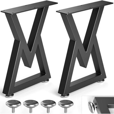 Likapop 16" Metal Coffee Table Legs, Diamond Shape Bench Legs, Heavy Duty Desk Legs, Black Metal End Table Legs, DIY Furniture Legs (H16” x W11.8”, Set of 2) Likapop 16" Metal Coffee Table Legs, Diamond Shape Bench Legs, Heavy Duty Desk Legs, Black Metal End Table Legs, DIY Furniture Legs (H16” x W11.8”, Set of 2)