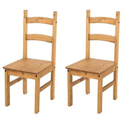 Home Source - Pair of Dining Chairs - Solid Pine Home Source - Pair of Dining Chairs - Solid Pine