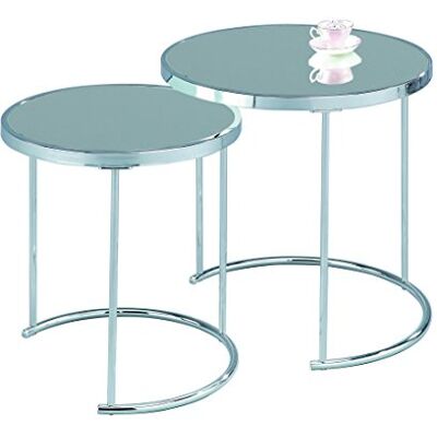 ASPECT Visio Set of 2 Round Nesting Table Top Frame, Mirror/Chrome, 50x50x50 cm, GNT09CH/MR ASPECT Visio Set of 2 Round Nesting Table Top Frame, Mirror/Chrome, 50x50x50 cm, GNT09CH/MR