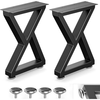 Likapop 16" Metal Bench, Desk and Coffee Table Legs, Heavy Duty Furniture Legs, Black End Table Legs (H16 x W11.8, Set of 2) Likapop 16" Metal Bench, Desk and Coffee Table Legs, Heavy Duty Furniture Legs, Black End Table Legs (H16 x W11.8, Set of 2)