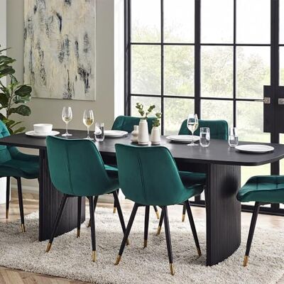 Julian Bowen - Louis - Extending Black Ash - Dining Table Julian Bowen - Louis - Extending Black Ash - Dining Table