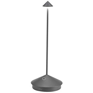 Zafferano , Pina Pro Lamp, Rechargeable Cordless Table Lamp with Touch Controls, Suitable for Interior and Outdoor, Dimmer, 2200-3000 K, Height 29 cm, Dark Gray Colour Zafferano , Pina Pro Lamp, Rechargeable Cordless Table Lamp with Touch Controls, Suitable for Interior and Outdoor, Dimmer, 2200-3000 K, Height 29 cm, Dark Gray Colour