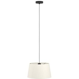 Eglo Pendant Lighting Febres, Hanging lamp Above Dining Table, Dining Room Ceiling Light Fixture, Made of bouclé Fabric, Metal in Black and Textile in White, E27 Socket, Ø 35 cm Eglo Pendant Lighting Febres, Hanging lamp Above Dining Table, Dining Room Ceiling Light Fixture, Made of bouclé Fabric, Metal in Black and Textile in White, E27 Socket, Ø 35 cm