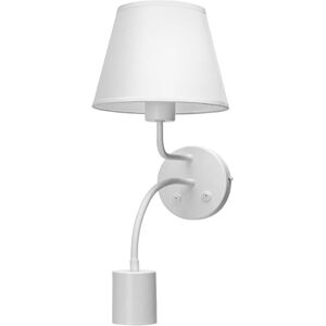 Blendend White Metal Wall Light with E27 Socket, Designed for Indoor use, no Light Source, Ideal for Modern and Minimalist environments. Blendend White Metal Wall Light with E27 Socket, Designed for Indoor use, no Light Source, Ideal for Modern and Minimalist environments.