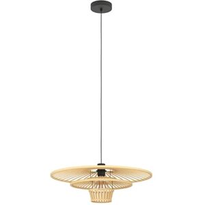 Eglo Pendant Lamp Lydney, Hanging Light Above Dining Table, Japanese Style Room Lamp, Bamboo Wood Lampshade, E27 Socket, Ø 57 cm Eglo Pendant Lamp Lydney, Hanging Light Above Dining Table, Japanese Style Room Lamp, Bamboo Wood Lampshade, E27 Socket, Ø 57 cm