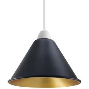 LEDSone Modern Industrial Metal Ceiling Light Shade Easy Fit Pendant Lamp Shade for Living Room, Kitchen, Hallway with Free Reducer Plate (Black Inner Gold) LEDSone Modern Industrial Metal Ceiling Light Shade Easy Fit Pendant Lamp Shade for Living Room, Kitchen, Hallway with Free Reducer Plate (Black Inner Gold)