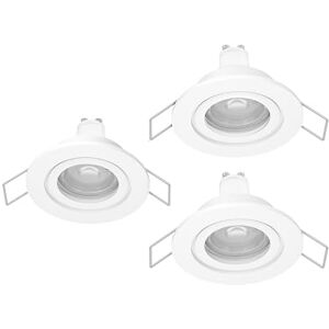 Eglo Set of 3 LED recessed spotlights Barranco, Ceiling spot for Bathroom, Light fixtures Made of White Plastic, Warm Bathroom lamp, Including GU10 Bulbs, IP44 Eglo Set of 3 LED recessed spotlights Barranco, Ceiling spot for Bathroom, Light fixtures Made of White Plastic, Warm Bathroom lamp, Including GU10 Bulbs, IP44
