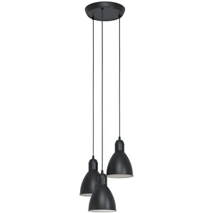 Eglo Priddy Pendant Lamp, Black and White Steel Industrial Ceiling Light Fitting, Retro Style Dining and Living Room Hanging Lighting, E27 Socket Eglo Priddy Pendant Lamp, Black and White Steel Industrial Ceiling Light Fitting, Retro Style Dining and Living Room Hanging Lighting, E27 Socket